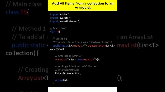 Effortlessly add all items from Collection to an ArrayList | #javaprogramming смотреть онлайн