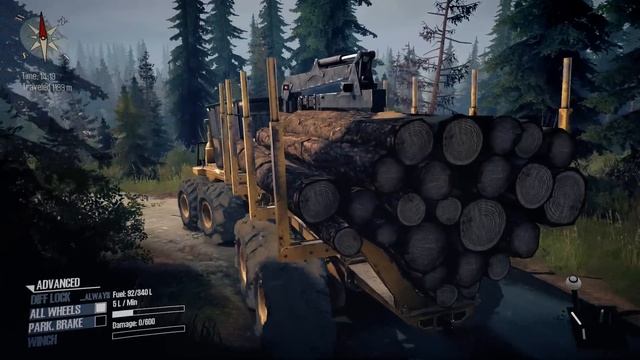 Spintires MudRunner American Wilds - K 9000 Forwarder Transporting Logs смотреть онлайн