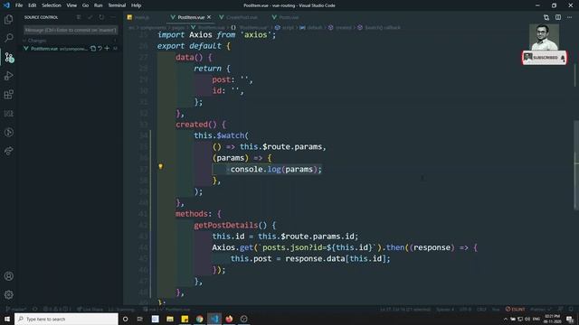 53. React to Route Param Changes on the same page using watchers, $watch, and props - Vue js | Vue смотреть онлайн