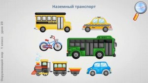 Окружающий мир 1 класс (Урок№29 - Зачем нужны автомобили, поезда, корабли, самолёты?)