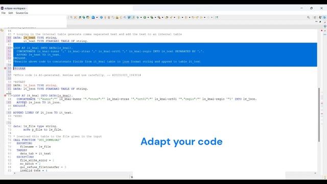 Eclipse AIDT Demo updating an Existing ABAP program смотреть онлайн
