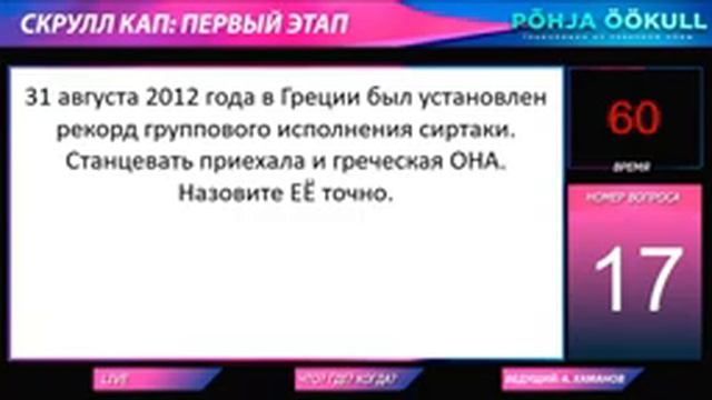 Скрулл Кап: Первый этап. Северная Сова: турниры по спортивному ЧГК смотреть онлайн