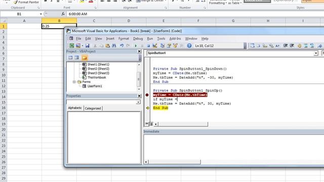Spin Button to Increase or Decrease the Time by 30 minutes - Excel VBA смотреть онлайн