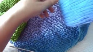 Простая Красивая Шаль Спицами Шаль Лаванда из Кауни платочным узором. #ЛюдмилаТен