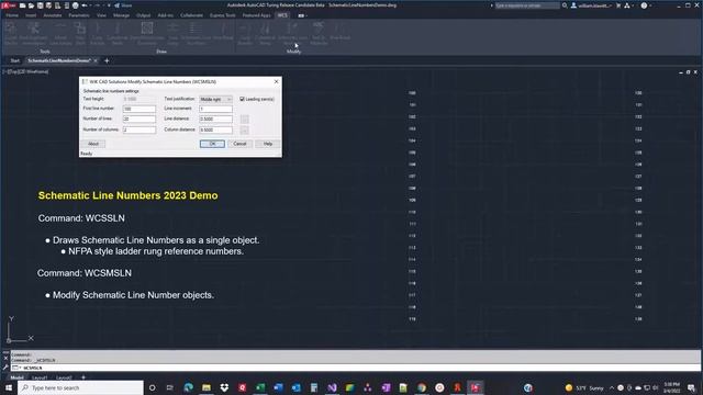 Schematic Line Numbers 2023 App Demo ver: 2023.0.0.0 | AutoCAD 2023 смотреть онлайн