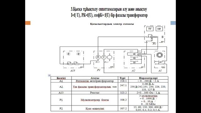 БІР ФАЗАЛЫ ТРОНСФОРМАТОРДЫ ЗЕРТТЕУ смотреть онлайн