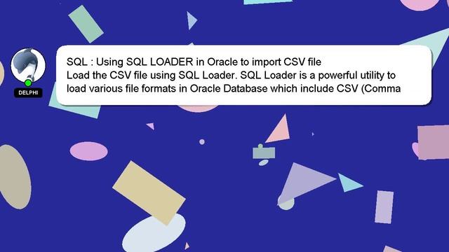 SQL : Using SQL LOADER in Oracle to import CSV file смотреть онлайн
