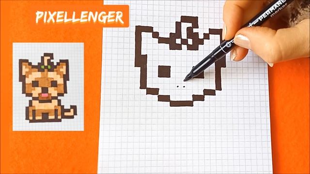 Как нарисовать Собачку Щенка по клеточкам Простые рисунки How to Draw Dog Puppy Simple Pixel Art смотреть онлайн