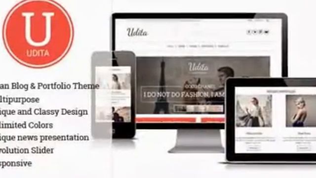 Download Free Udita - A Blog & Portfolio Wordpress Theme смотреть онлайн