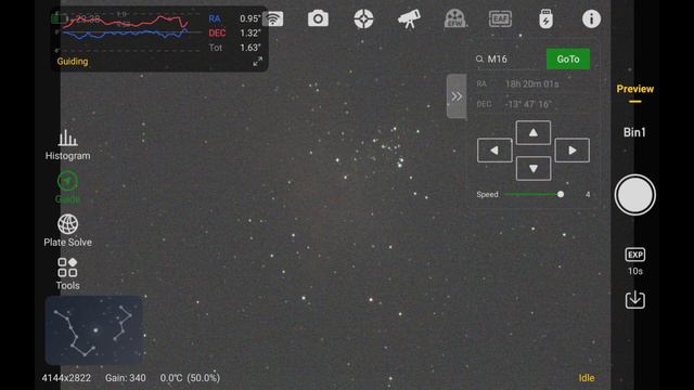 Live Stack of M16: Eagle Nebula. Askar FRA400, MAK127, and EdgeHD800. смотреть онлайн