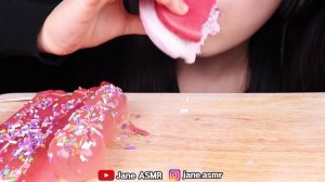 ASMR PINK FOOD *JELLY NOODLES, MACARON ICE CREAM STRAWBERRY 마카롱 아이스크림, 젤리 국수 먹방 EATING SOUNDS