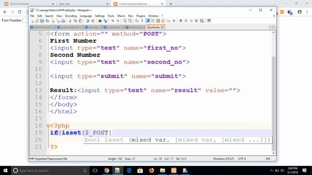 Add two input box numbers and result in the third text box on the same page using PHP - 45 смотреть онлайн