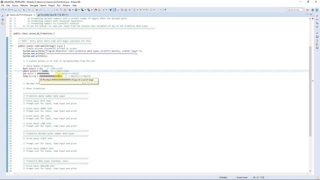 Java - Primitive Data Types - Primitive Literals - Mod 1, Les 1, Video 2 of 6 смотреть онлайн