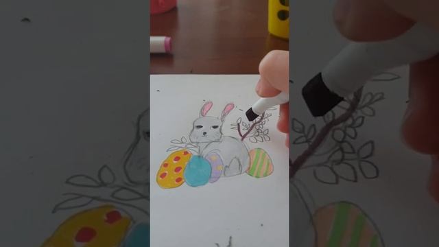 Рисуем пасхального зайца+поздравления! смотреть онлайн