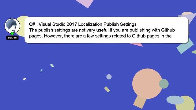 C# : Visual Studio 2017 Localization Publish Settings смотреть онлайн