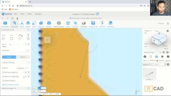 SelfCAD 3D Modeling Pion Chess With Revolve Tools