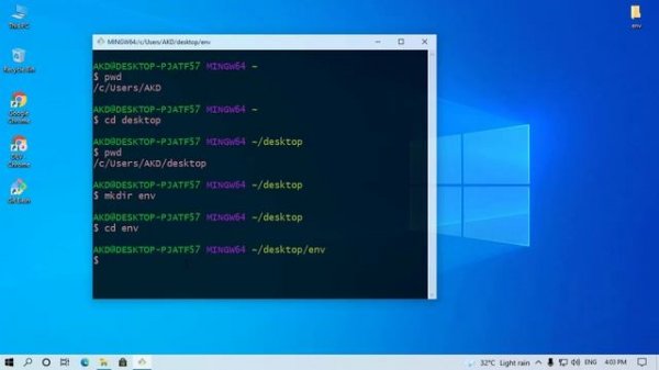 How to active virtual environment in git bash terminal