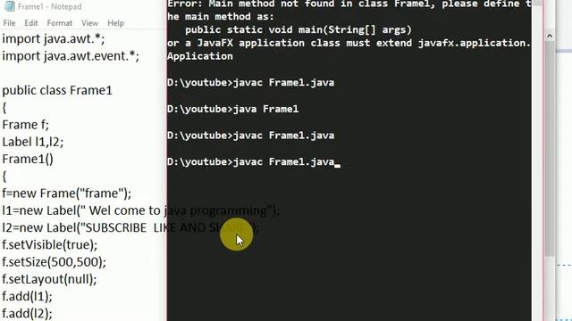 How to use Label in frame using java swing component by Notepad смотреть онлайн