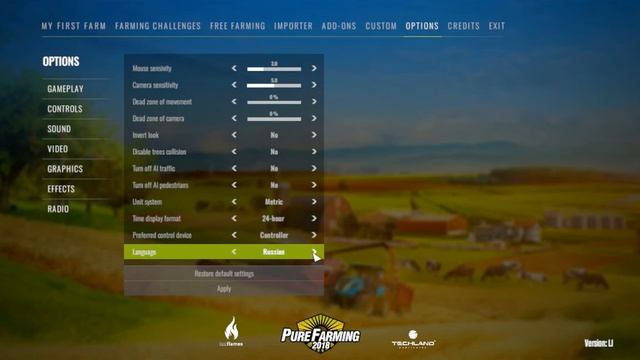 Как поменять язык в игре Pure farm 2018 смотреть онлайн