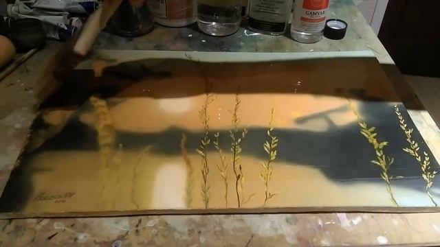 Покрытие картины лаком. смотреть онлайн