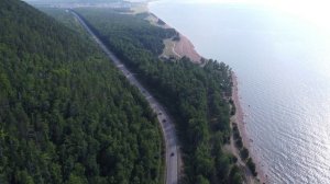 озеро Байкал.  окрестности с. Гремячинск Прибайкальсий район. Бурятия с высоты птичьего полета