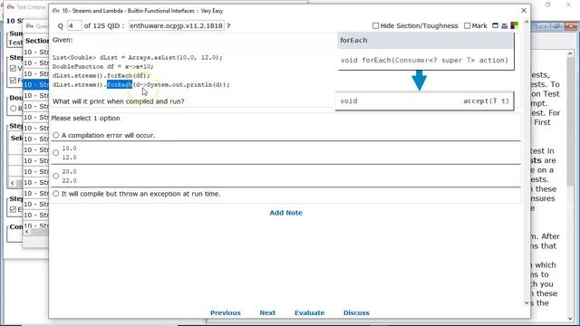 forEach(Consumer) (enthuware.ocpjp.v11.2.1818) смотреть онлайн