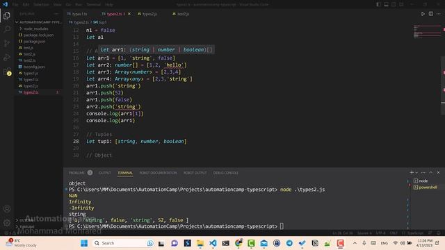 Typescript Tutorial #4 – Types (2) - آموزش تایپ اسکریپت – جلسه چهارم смотреть онлайн