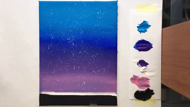 Night Sky | Acrylic Painting Tutorial for Beginners Step by Step ( ENG SUB ) смотреть онлайн