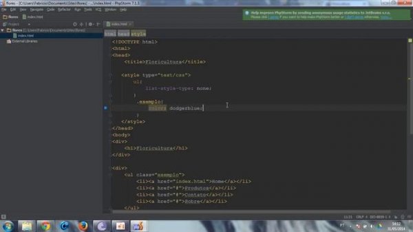 Aula 1 - Html + CSS (WebStorm e PHPStorm)