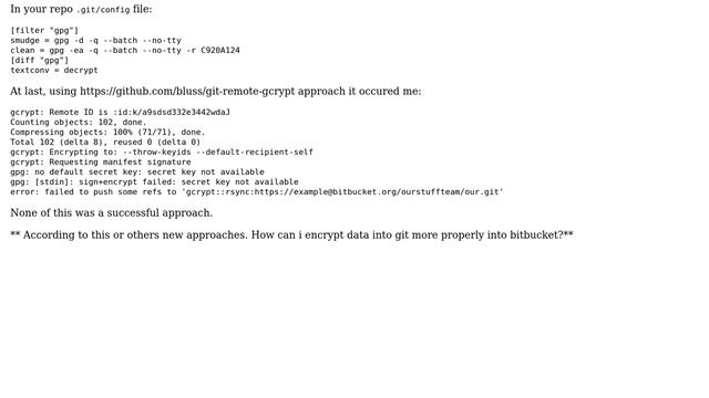 How to encrypt data in bitbucket without losing git diff tools? смотреть онлайн