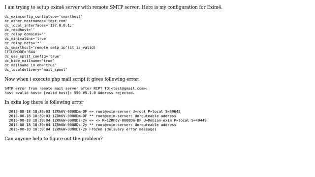 Exim4 server setup and configuration with remote SMTP смотреть онлайн
