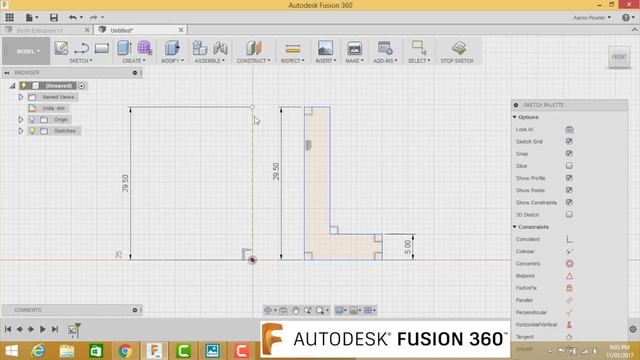 Fusion 360 Tutorial - Revolve sketch profile FF.E2 смотреть онлайн