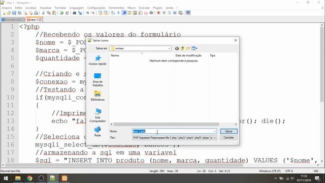 Cadastrar simples com HTML e Php смотреть онлайн