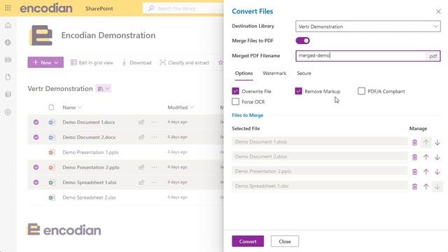 Merge multiple files to PDF format in SharePoint Online смотреть онлайн