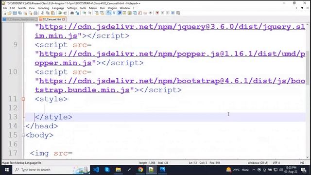 BOOTSTRAP 4 ||CLASS 4||Batch 11AM ||NAVABAR ||CAROUSAL ||MODAL смотреть онлайн