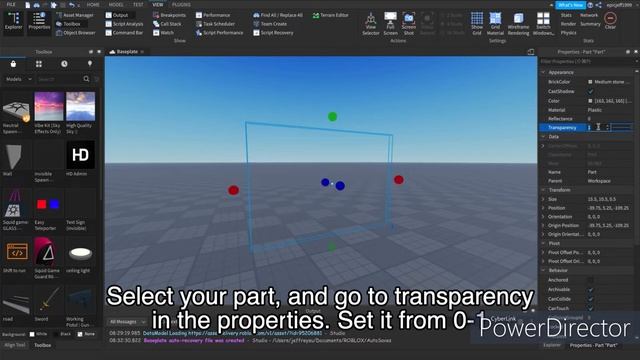 How to make parts transparent in Roblox studio смотреть онлайн