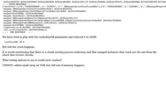 MongoDB crashes with out-of-memory or is being killed by oom-killer смотреть онлайн