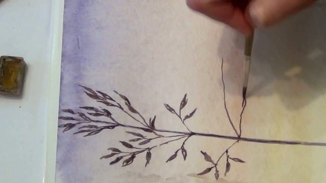 как нарисовать закат тремя красками/3 colors watercolor/ sunset смотреть онлайн