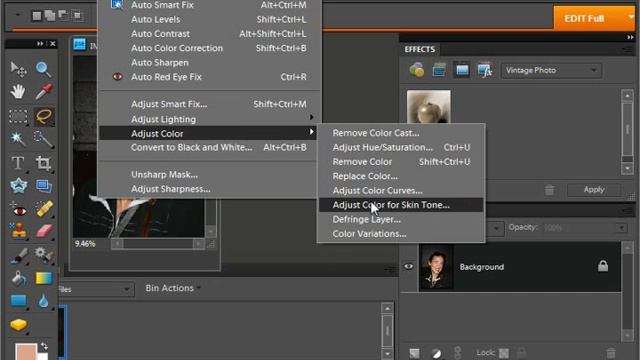 Photoshop Elements 9.0 Tutorial Adjusting Skin Tone Adobe Training Lesson 14.11 смотреть онлайн