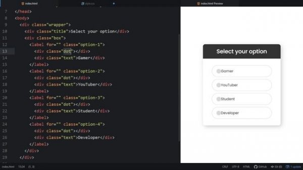 Awesome Custom Radio Buttons using only HTML & CSS | Option Buttons in CSS