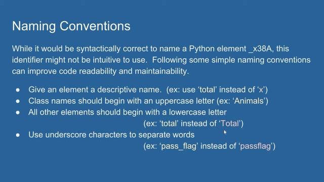 Python keywords and identifiers смотреть онлайн