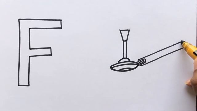 F for Fan Drawing | Alphabet | ABCs | Step by Step Drawing смотреть онлайн