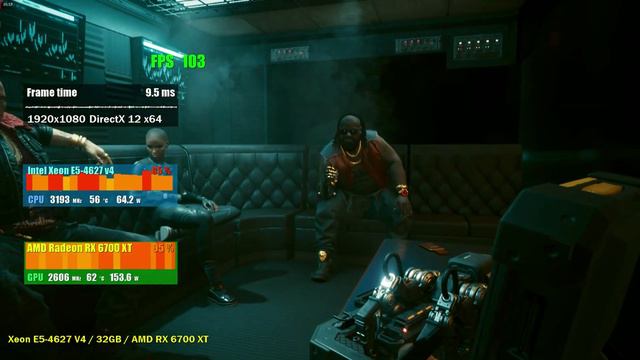 Xeon E5-4627V4 - RX6700XT | Cyberpunk 2077 | 1080p