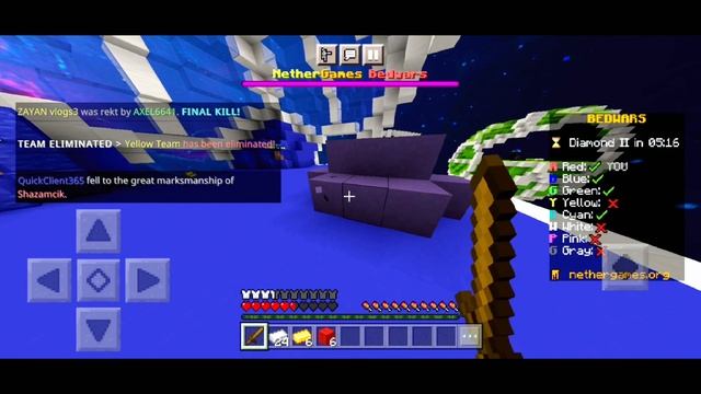 бедварс на телефоне сервер Nether Games Bedwars on mobile смотреть онлайн