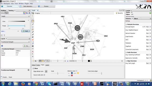 2 Video Gephi Network Analysis of Soccer Football Network смотреть онлайн