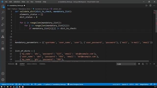 Check if Dictionary Has Mandatory keys - Real Life Programming | Python Bits | Kovolff смотреть онлайн