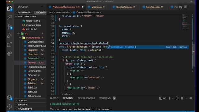 How to handle role based routing and role based component in React смотреть онлайн
