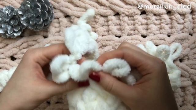 Узор ПЛЕТЕНКА из Alize Puffy. Вязание руками, без спиц и крючка смотреть онлайн