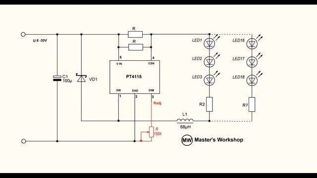 Драйвер світлодіодів РТ4115 / Підсвітка для станка своїми руками. смотреть онлайн