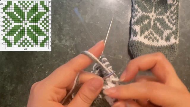 Жаккард "Снежинка" со схемой #вязаныеноски смотреть онлайн